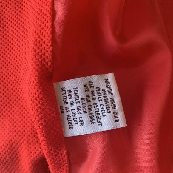 Larry Levine Sport Red Lightweight Parka Coat Snaps Zipper Hooded Jacket Medium - Picture 8 of 12
